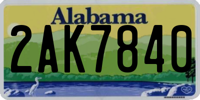 AL license plate 2AK7840