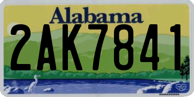 AL license plate 2AK7841