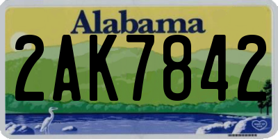 AL license plate 2AK7842