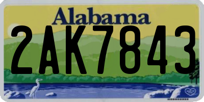 AL license plate 2AK7843