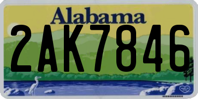 AL license plate 2AK7846