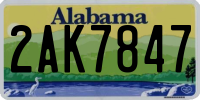 AL license plate 2AK7847