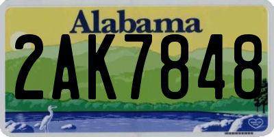 AL license plate 2AK7848