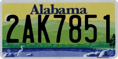 AL license plate 2AK7851