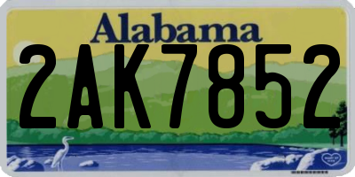 AL license plate 2AK7852
