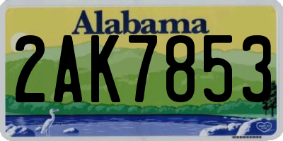AL license plate 2AK7853