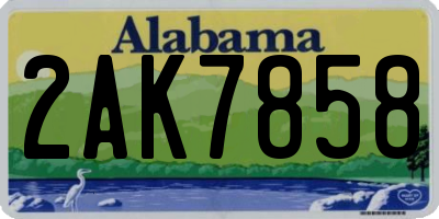 AL license plate 2AK7858
