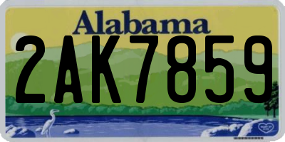 AL license plate 2AK7859