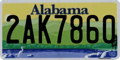 AL license plate 2AK7860