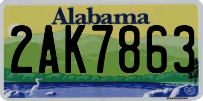 AL license plate 2AK7863