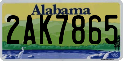 AL license plate 2AK7865