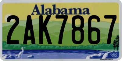AL license plate 2AK7867