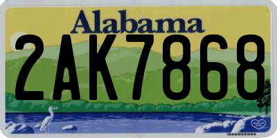 AL license plate 2AK7868