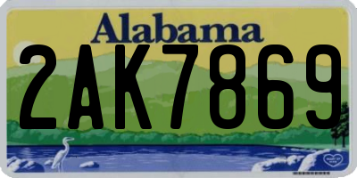 AL license plate 2AK7869