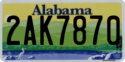 AL license plate 2AK7870