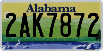 AL license plate 2AK7872