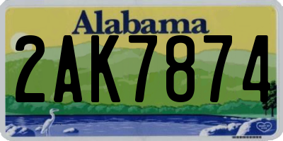 AL license plate 2AK7874