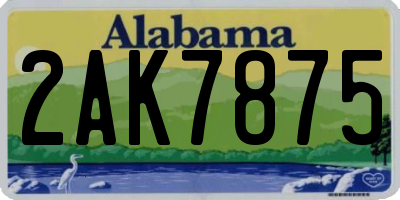 AL license plate 2AK7875
