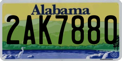 AL license plate 2AK7880