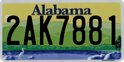 AL license plate 2AK7881