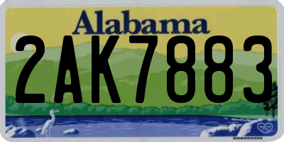 AL license plate 2AK7883