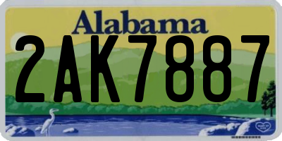 AL license plate 2AK7887