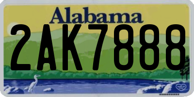 AL license plate 2AK7888