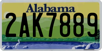 AL license plate 2AK7889
