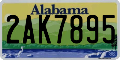 AL license plate 2AK7895