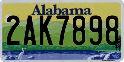 AL license plate 2AK7898