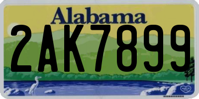 AL license plate 2AK7899