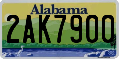AL license plate 2AK7900
