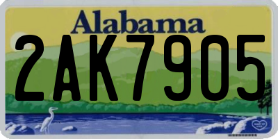 AL license plate 2AK7905