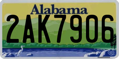 AL license plate 2AK7906