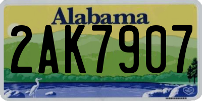 AL license plate 2AK7907