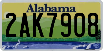 AL license plate 2AK7908
