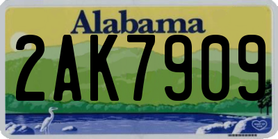 AL license plate 2AK7909