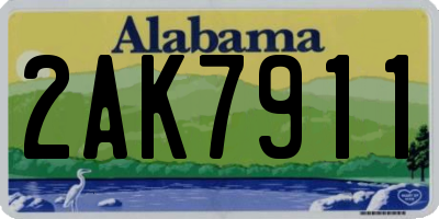 AL license plate 2AK7911