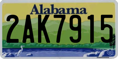 AL license plate 2AK7915