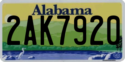 AL license plate 2AK7920