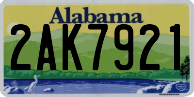 AL license plate 2AK7921