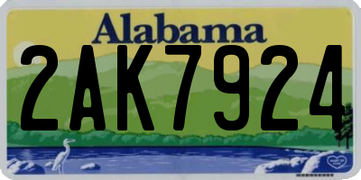 AL license plate 2AK7924