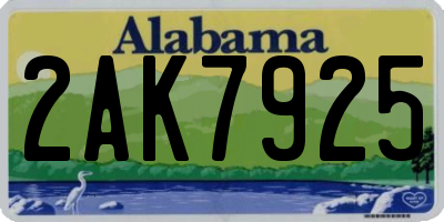 AL license plate 2AK7925