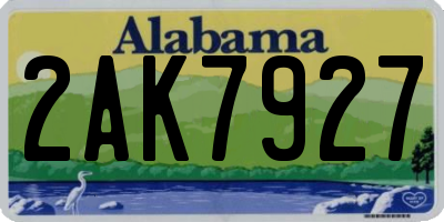 AL license plate 2AK7927