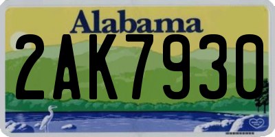 AL license plate 2AK7930