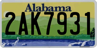 AL license plate 2AK7931