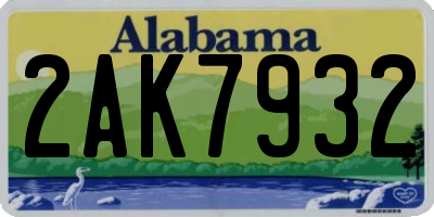 AL license plate 2AK7932