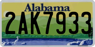 AL license plate 2AK7933
