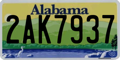 AL license plate 2AK7937