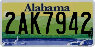 AL license plate 2AK7942